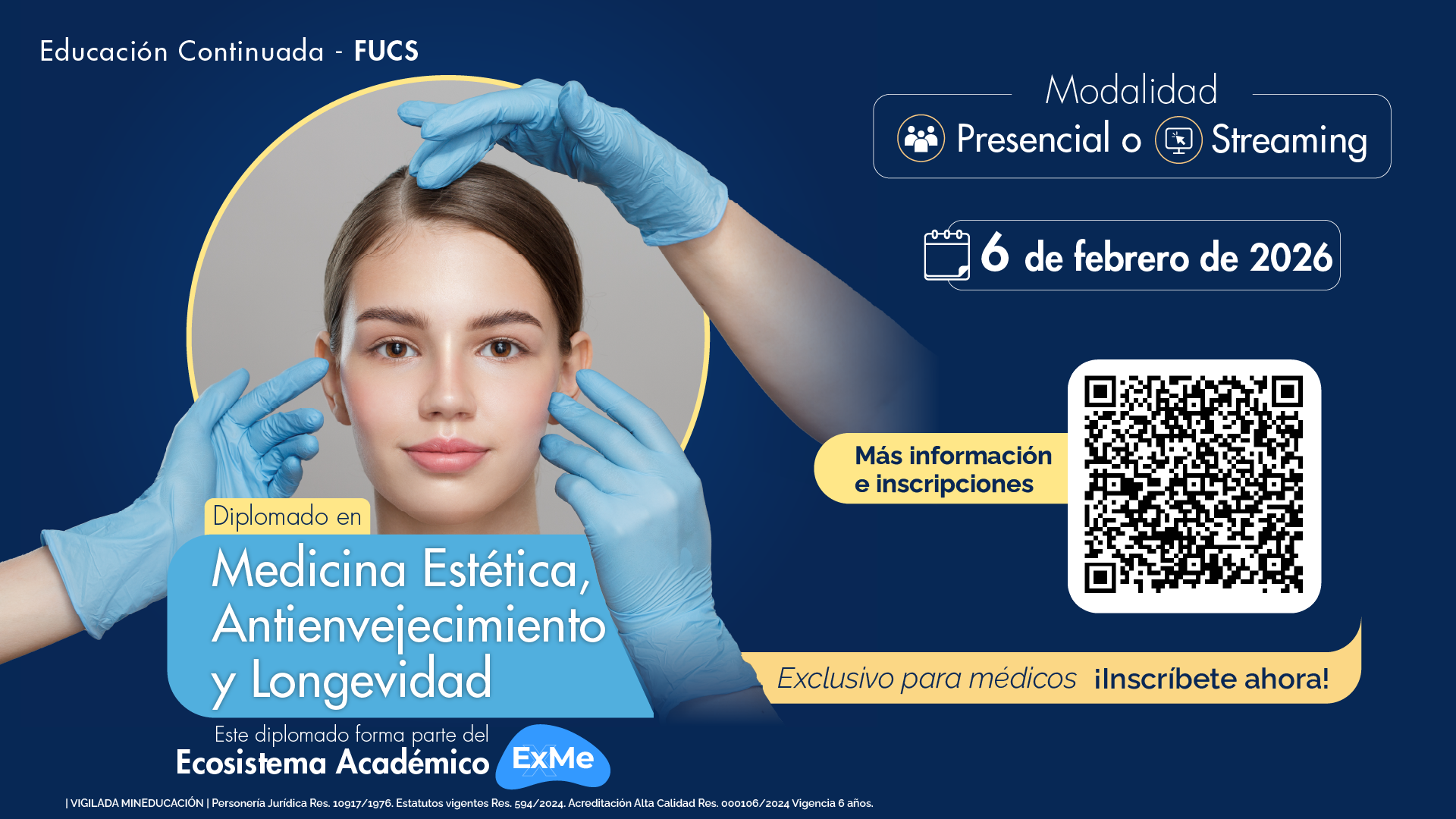 Diplomado en Medicina Estética, Antienvejecimiento y Longevidad